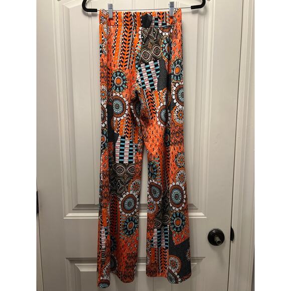 Zahara Women’s Wide Leg Summer Boho‎ Pull On Pants Size M Orange Multicolor - Picture 3 of 4